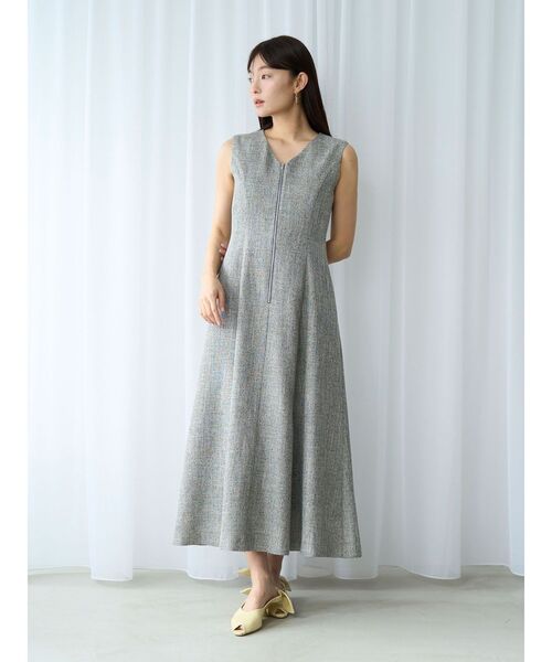 ワンピース フロントZIPミックスカラーワンピース 「夏服」の画像