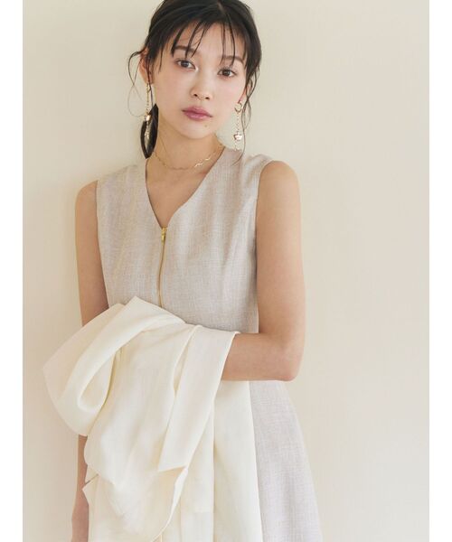 ワンピース フロントZIPミックスカラーワンピース 「夏服」の画像