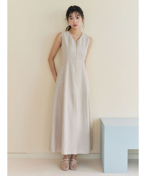 ワンピース フロントZIPミックスカラーワンピース 「夏服」の画像