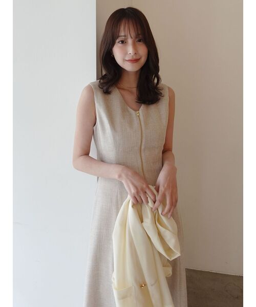 ワンピース フロントZIPミックスカラーワンピース 「夏服」の画像