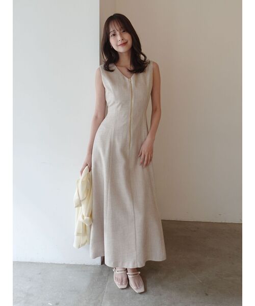 ワンピース フロントZIPミックスカラーワンピース 「夏服」の画像