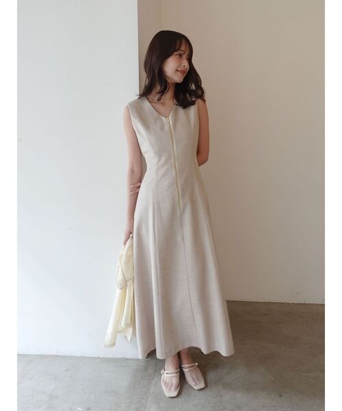 ワンピース フロントZIPミックスカラーワンピース 「夏服」の画像