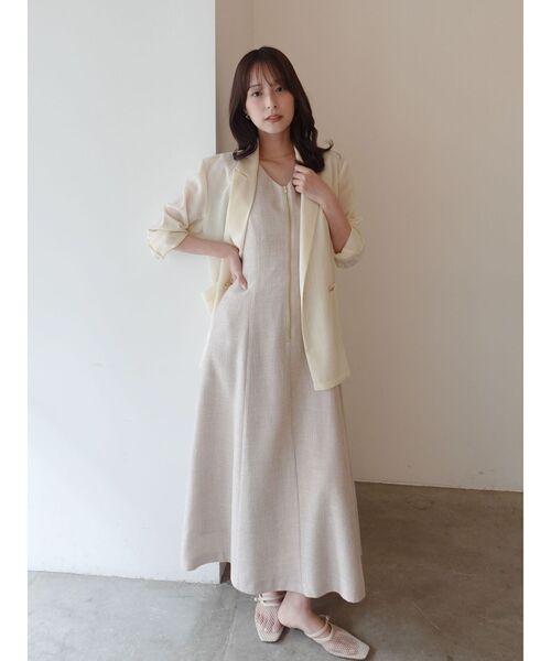 ワンピース フロントZIPミックスカラーワンピース 「夏服」の画像