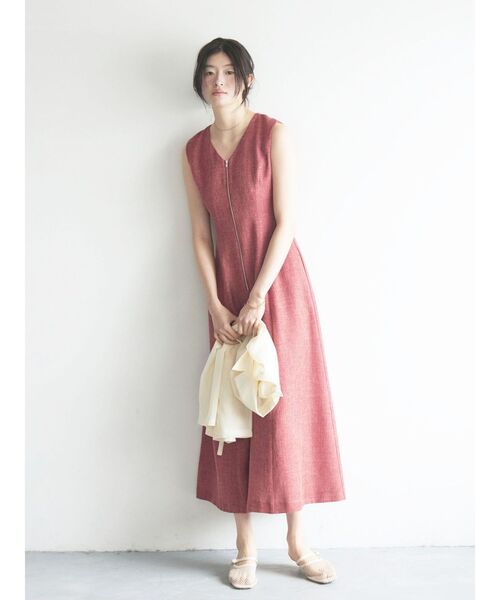 ワンピース フロントZIPミックスカラーワンピース 「夏服」の画像