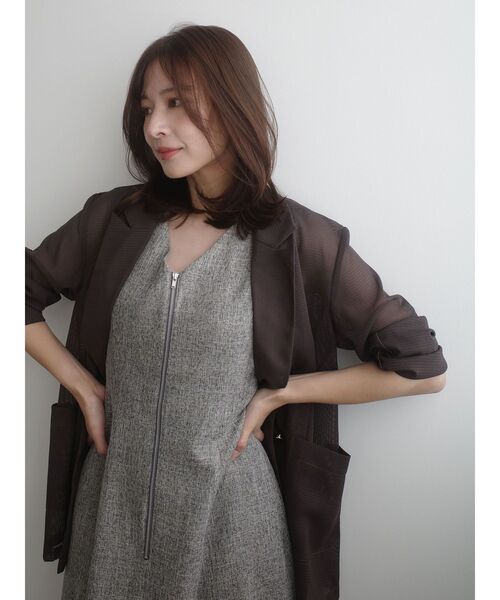 ワンピース フロントZIPミックスカラーワンピース 「夏服」の画像