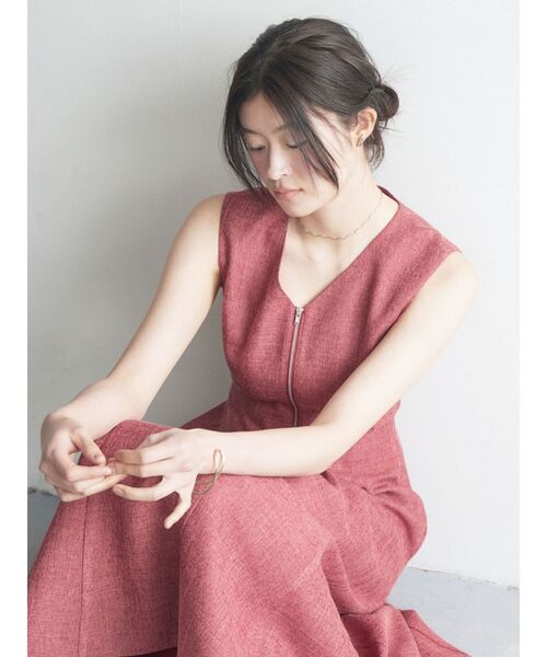 ワンピース フロントZIPミックスカラーワンピース 「夏服」の画像