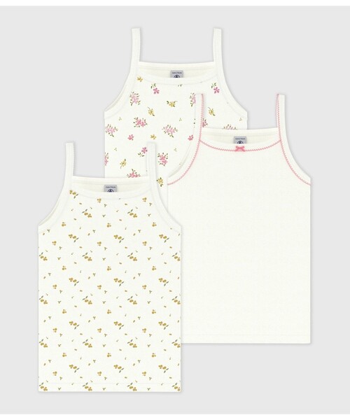 PETIT BATEAU（プチバトー） 肌着 フラワープリントキャミソール3枚組