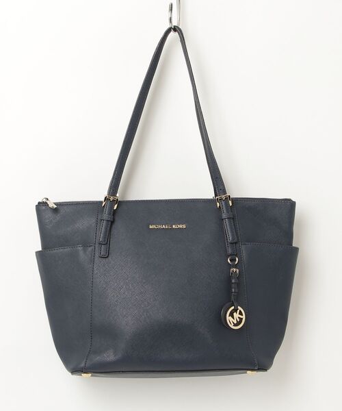 【美品】MICHAEL KORS マイケルコース A4 ネイビー トートバッグ MICHAEL KORS（マイケルコース） トートバッグ - ネイビー レディース