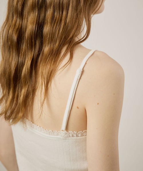 hazyl キャミソール eyelet gather camisole/アイレットギャザー