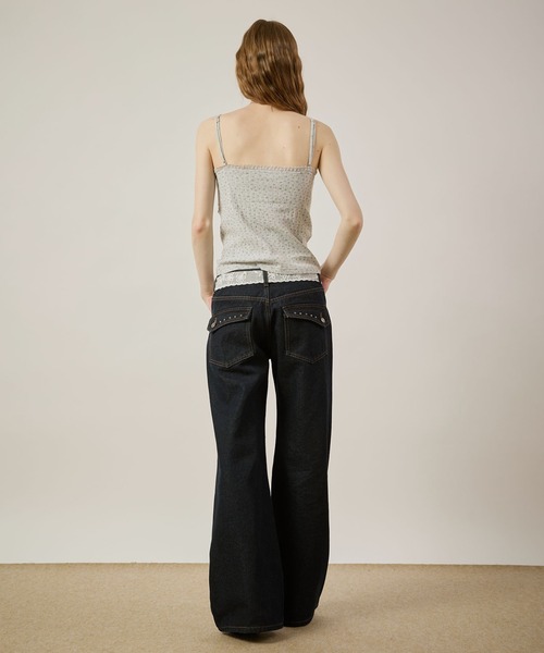 hazyl キャミソール eyelet gather camisole/アイレットギャザー