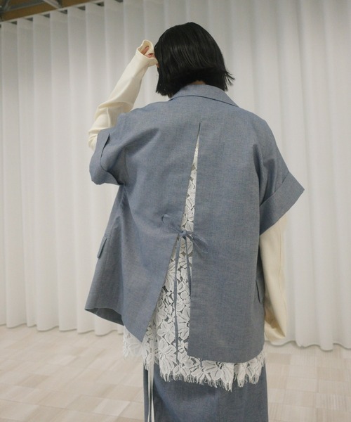 【新品未使用】Ameri  ASSORT LACE JACKET Ameri（アメリ） ジャケット ノーカラージャケット MELANGE LACE VEST