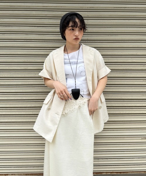美品Ameri VINTAGE ノーカラーメッシュジャケット アメリヴィンテージ Ameri（アメリ） ジャケット ノーカラージャケット MELANGE LACE VEST