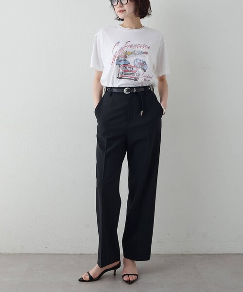 パンツ 平織りストレッチパンツ レディース_9