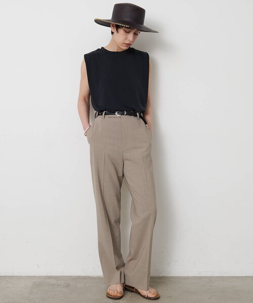 パンツ 平織りストレッチパンツ レディース_8