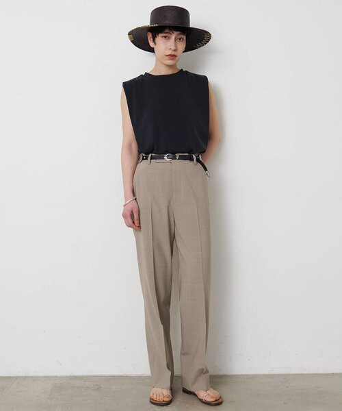 パンツ 平織りストレッチパンツ レディース_3