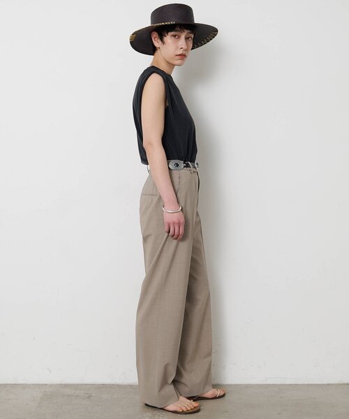 パンツ 平織りストレッチパンツ レディース_7