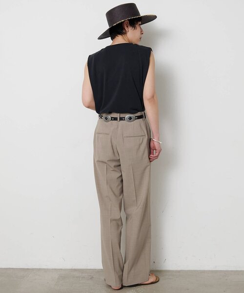 パンツ 平織りストレッチパンツ レディース_6