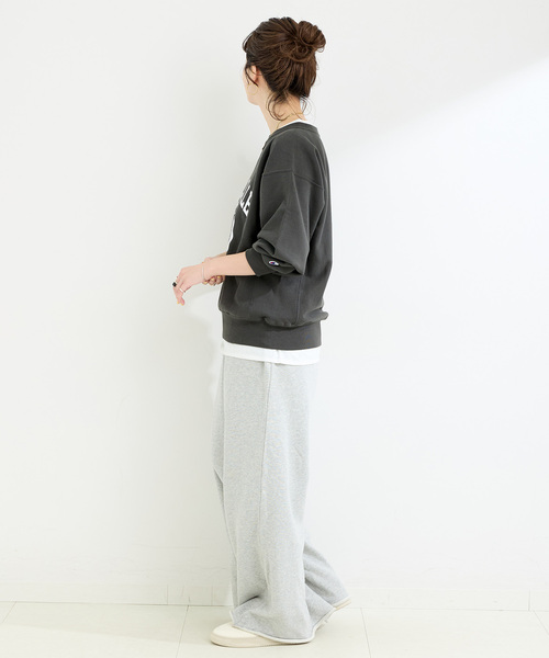 「Champion」 スウェットカットソー MEDIUM ナチュラル レディース_画像4