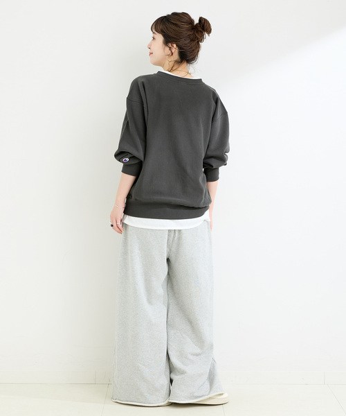 「Champion」 スウェットカットソー MEDIUM ナチュラル レディース_画像5
