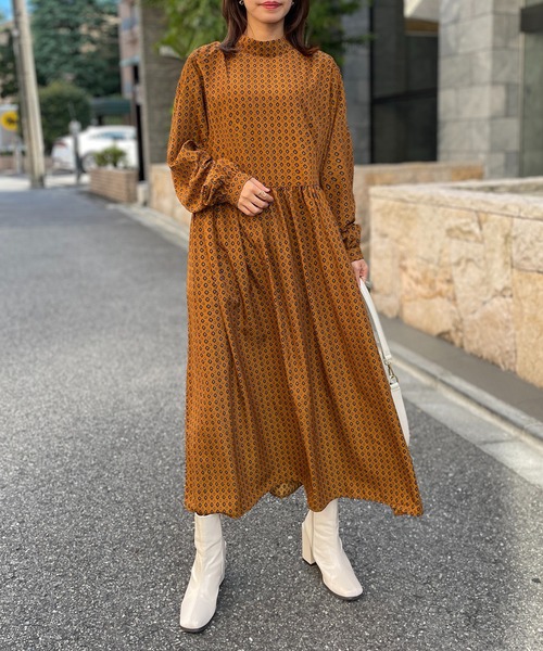 「SETUP7」 「MAISON BREEZE」長袖ワンピース FREE ブラック レディース_画像8