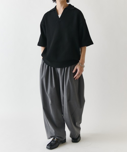Lui's（ルイス） セーター ニット ワッフルショートスリーブスキッパー