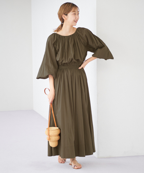 「Plage」 長袖ワンピース 36 グレー レディース_3