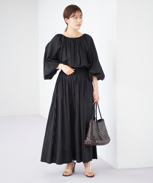 「Plage」 長袖ワンピース 36 グレー レディース_4