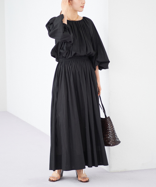 「Plage」 長袖ワンピース 36 グレー レディース_5