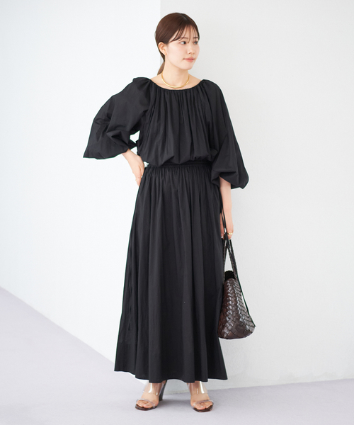 「Plage」 長袖ワンピース 36 グレー レディース_8