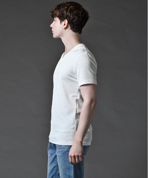 「BUFFALO BOBS」 半袖Tシャツ 3-4 ライトグレー メンズ_画像4