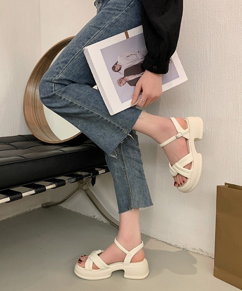 「Miniministore」 フラットサンダル 23.5cm ブラック レディース_画像7