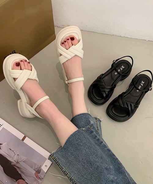 「Miniministore」 フラットサンダル 23.5cm ブラック レディース_画像9