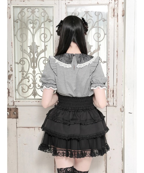 NOEMIE（ノエミー） tシャツ 半袖 ハートビジューヨークレースアップ