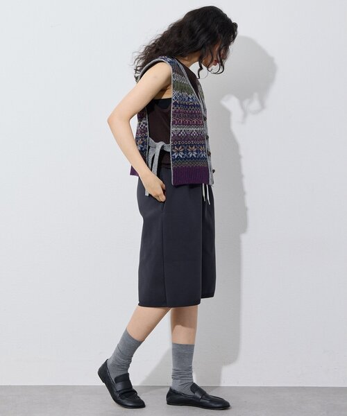 完売品✨GEMINI/Whim Gazette/タックプリーツショートパンツ/F Whim Gazette（ウィム ガゼット） ワイドパンツ ハーフパンツ パンツ