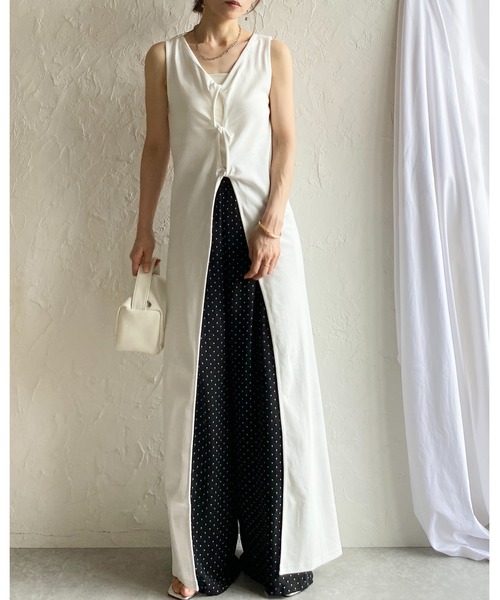 She's Closet ワンピース ノースリーブ タイト ロング丈 ツイスト
