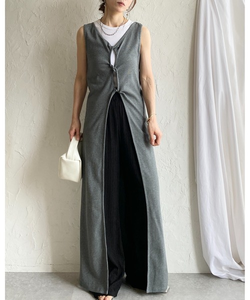 She's Closet ワンピース ノースリーブ タイト ロング丈 ツイスト