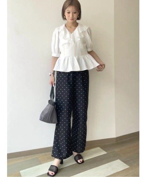 Te chichi（テチチ） ブラウス シャツ 半袖 ラッフルフリル半袖