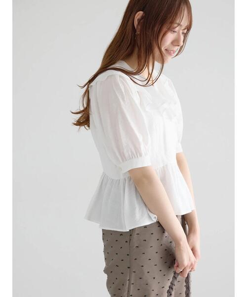 Te chichi（テチチ） ブラウス シャツ 半袖 ラッフルフリル半袖