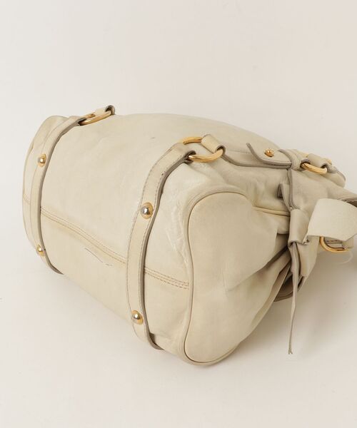 miu miu（ミュウミュウ） Vitello Lux Bow Bag - ベージュ レディース