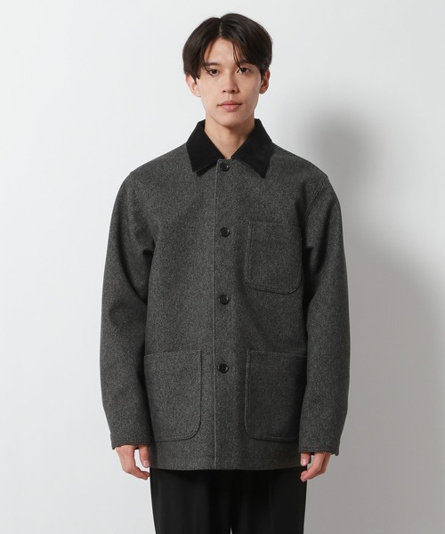 グッドフェード♪80's ユーロ 比翼カバーオールJKT 墨黒 XL GLOBAL WORK（グローバルワーク） カバーオール 防風スマート