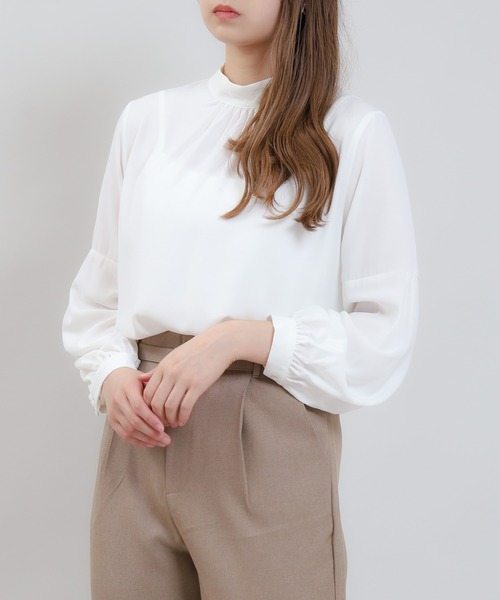 「TRUDEA」 長袖ブラウス MEDIUM ベージュ レディース_画像2