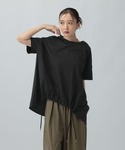 tシャツ 半袖 異素材ドロストチュニックSS ...の詳細画像1