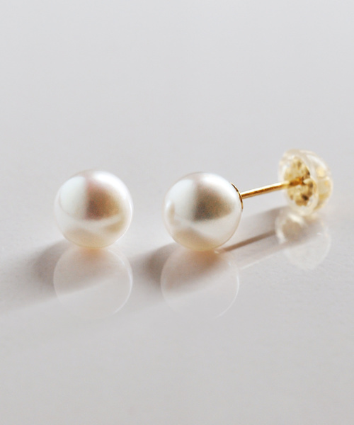 ピアス K18アコヤパールピアス「７ｍｍ」 レディースの画像