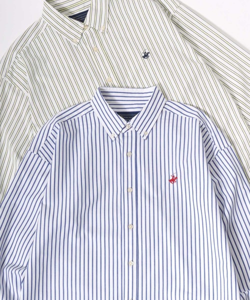 希少 バーバリー ビッグ ホースロゴ 刺繍 ブラウス シャツ ストライプ XL 希少 バーバリー ビッグ ホースロゴ 刺繍 ブラウス シャツ ストライプ