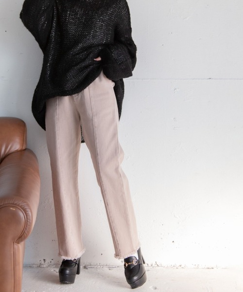 MOUSSY バルーンテーパードセンターシームフリンジハイウエスト
