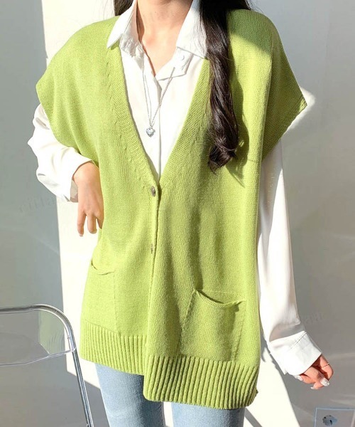 ベスト 22 Aw 秋冬 韓国ファッション ニット ベスト レディース オーバーサイズニットベスト レディース ジレ ニット Zozotown Yahoo 店 通販 Yahoo ショッピング
