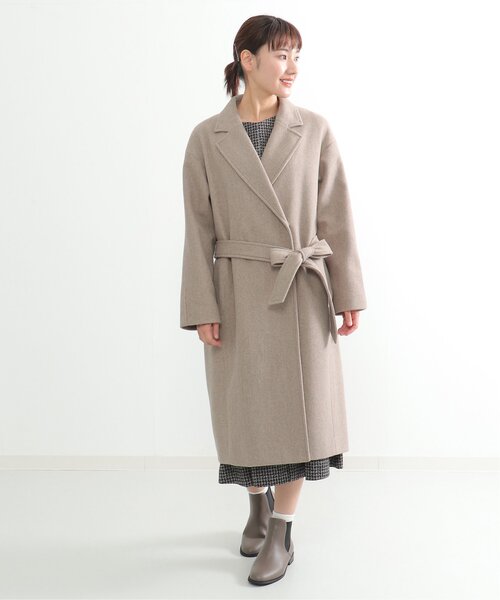 IKKA LOUNGE コート チェスターコート ウールライクサッシュ付き