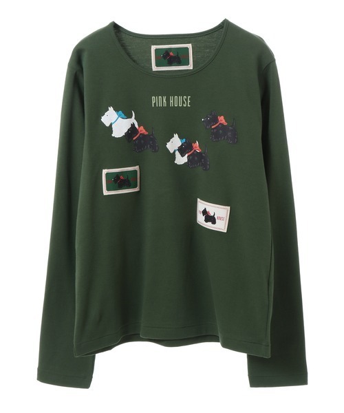 PINK HOUSE tシャツ Tシャツ スコッチテリアプリントカットソー