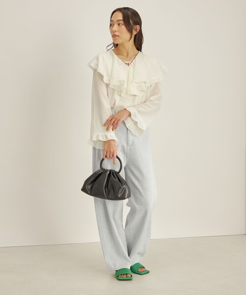 SHIPS for women / シップスウィメン 〈手洗い可能〉スムージーリップ ラッフル ブラウス ◇ SHIPS｜《予約》<手洗い可能>スムージーリップ ラッフル