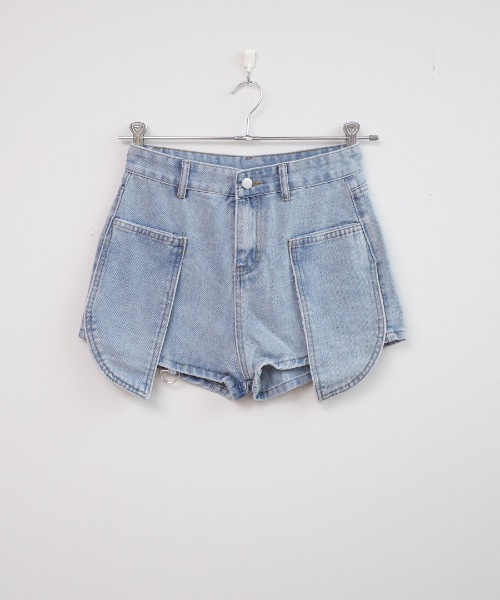 shopnikoniko パンツ デニム ジーンズ 2way ハイウエスト